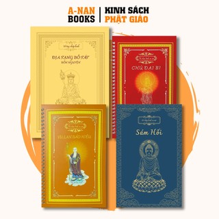 Sách - Combo 4 Vở Sổ chép kinh in mờ cao cấp Kinh Địa Tạng, Chú Đại Bi, Kinh Sám Hối, Kinh Vu Lan Cam (TẶNG KÈM BÚT)