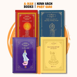  Sách - Combo 4 Vở Sổ chép kinh in mờ cao cấp Kinh Địa Tạng Chú Đại Bi Kinh Cầu An Kinh Dược Sư  TẶNG KÈM BÚT  