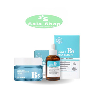 Combo tinh chất & kem dưỡng b5 prettyskin phục hồi, dưỡng trắng da
