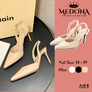   N83  Giày cao gót mũi nhọn hở gót giày SlingBack gót nhọn - MEDONA 