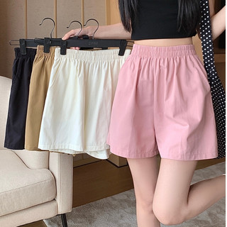 Quần đùi nữ ống rộng bigsize cạp cao chất vải đũi gió mềm mặc ở nhà thể thao Quần short nữ lưng cao mặc đi ngủ chơi gym