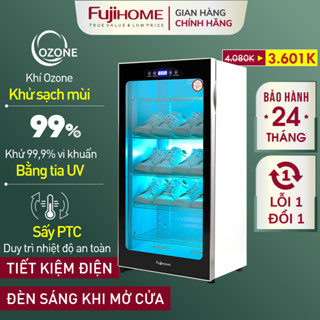 Tủ sấy giày khử mùi UV & Ozone FUJIHOME 128 Lít, Máy sấy khô đựng giày đa năng khử trùng đồ chén dĩa