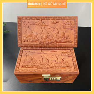 Hộp đựng tiền tiết kiệm, hộp đựng dấu công ty bằng gỗ hương, hộp trang sức gỗ có mật mã thay đổi được
