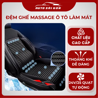 Đệm Ghế massage ô tô có điều hòa thông gió, Đệm hơi ô tô, Áo ghế 25 Quạt Gió Siêu Mạnh Massage Thư Giãn tự động ngắt
