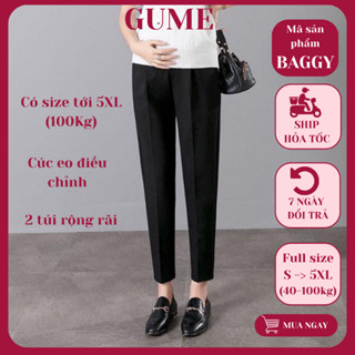 Quần bầu BAGGY bigsize 40-100kg mặc công sở dáng dài chất umi hàn cao cấp