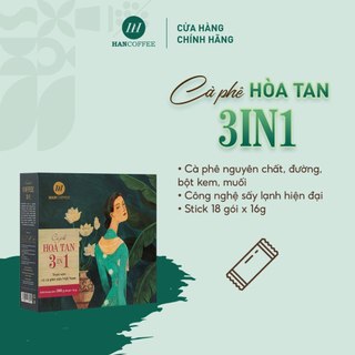 Cà Phê Hòa Tan HANCOFFEE 3IN1 Sấy Lạnh Ngọt Nhẹ, Đắng Dịu, Thơm Mùi Sữa