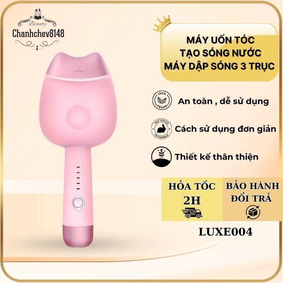 Máy Uốn Xoăn Dạng Sóng Cho Nữ Mái Tóc Xoăn - Tạo Sóng Nước Bồng Bềnh, Bí Quyết Tóc Đẹp - LUXE004