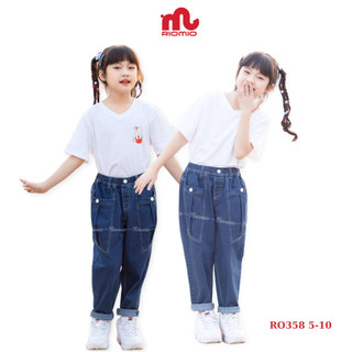 Quần jean bé gái RIOMIO dáng baggy size 21-42kg, chất jean USA co giãn 4 chiều RO358