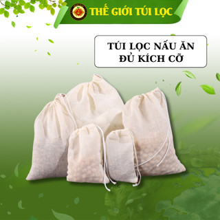 Túi lọc nấu ăn PHUKIENTUILOC, túi lọc trà đủ các cỡ, Có dây rút siêu tiện lợi