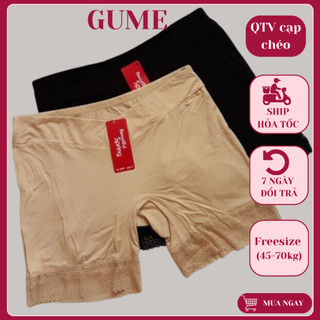 Quần đùi mặc trong váy dành cho bà bầu - loại CẠP CHÉO, chất cotton thấm mồ hôi freesize 45-70kg