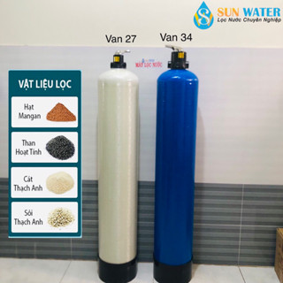 Cột lọc Composite 1054 full vật liệu van 27- 34 lọc nước đầu nguồn
