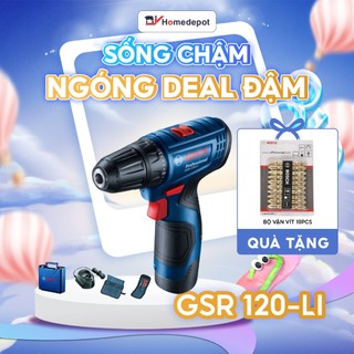 Máy Khoan Vặn Vít Dùng Pin Bosch GSR 120-LI (1 Pin, 1 Sạc)