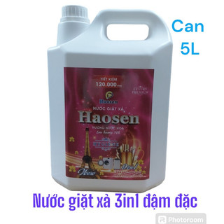 Nước giặt xả 3 in 1 Haosen 5 lít Hương nước hoa tẩy sạch mọi vết bẩn lưu hương 72h hương tự nhiên