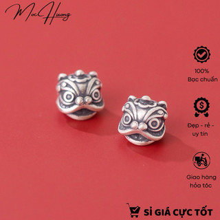 Charm bạc 3D đầu lân làm vòng handmade - MH984