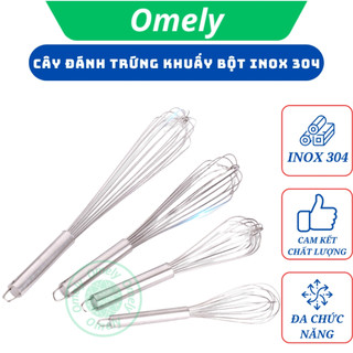 Dụng cụ đánh trứng cây khuấy bột cầm tay, inox 304 dài 30cm