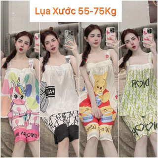 [ Bigsize 55-75]-Bộ ngủ 2s quần ngố in hoạ tiết dễ thương, mát mẻ, thoái mái