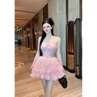 Đầm nữ dự tiệc-Đầm cúp ngực tapta phối tơ nến bèo