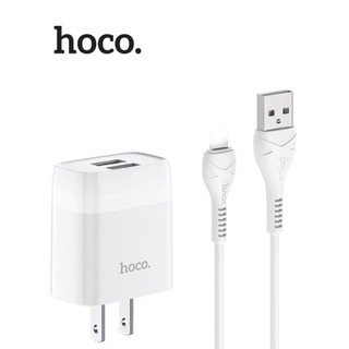 Bộ sạc Hoco C73A 2 cổng sạc nhanh 2.4A ( kèm cáp USB to LN)  dùng cho ip7/8/X/11/12