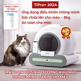 Máy dọn phân tự động thông minh cho mèo TiPro+ 2024, Hộp dọn phân khử mùi điều khiển từ xa - Pet Sun