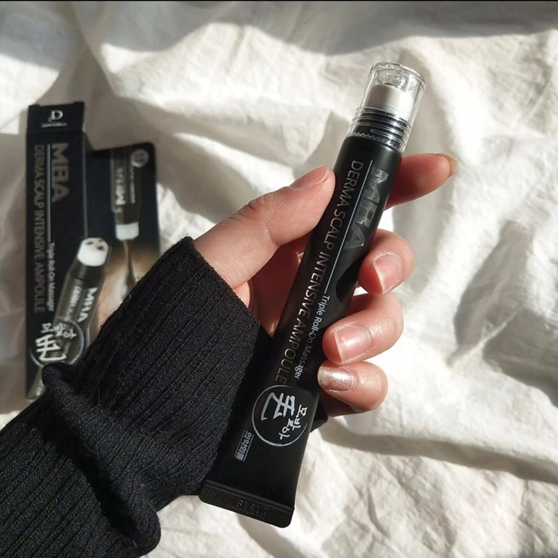 Lăn massage mọc tóc MBA - Tinh chất mọc tóc MBA Derma Scalp Intensive Ampoule giảm rụng, chống hói đầu, mọc tóc