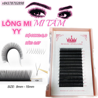 Mi yy dày 0,07mm độ cong c, cc, d, lông mi đẹp tự nhiên mềm, đen _ dụng cụ nối mi _ phụ liệu nối mi mi tâm