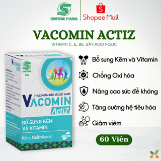 Viên Uống VACOMIN ACTIZ Vitamin Tổng Hợp Và Kẽm Hữu Cơ – Tăng Cường Đề Kháng, Hỗ Trợ Tiêu Hóa - SHINPOONG (60Viên)