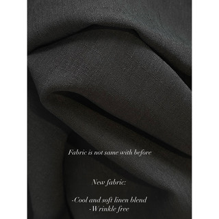 LINEN BLEND DAILY BANDING PANTS (BLACK)