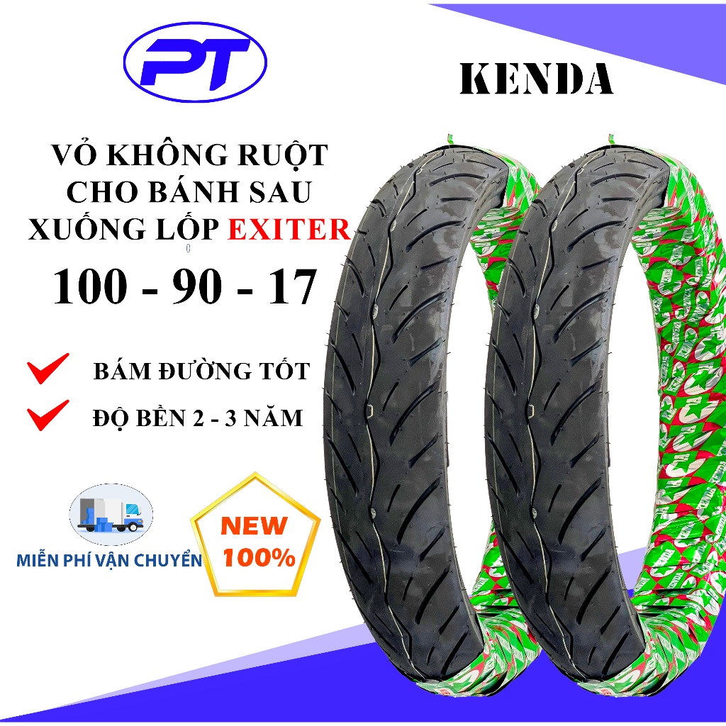 Vỏ ( lốp ) sau Exiter 150 Exiter 135 Không Ruột Kenda 100/70/17 chuyên dụng sai cho xe côn tay