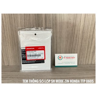 Tem thông số lốp SH Mode ( 1 miếng )