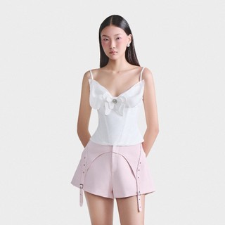 Dear josé - áo corset cổ cánh bướm trắng - papillon