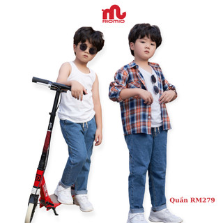 Quần jean bé trai RIOMIO lưng thun có dây rút chất jean mềm mịn, không phai, size 20-50kg - RM279