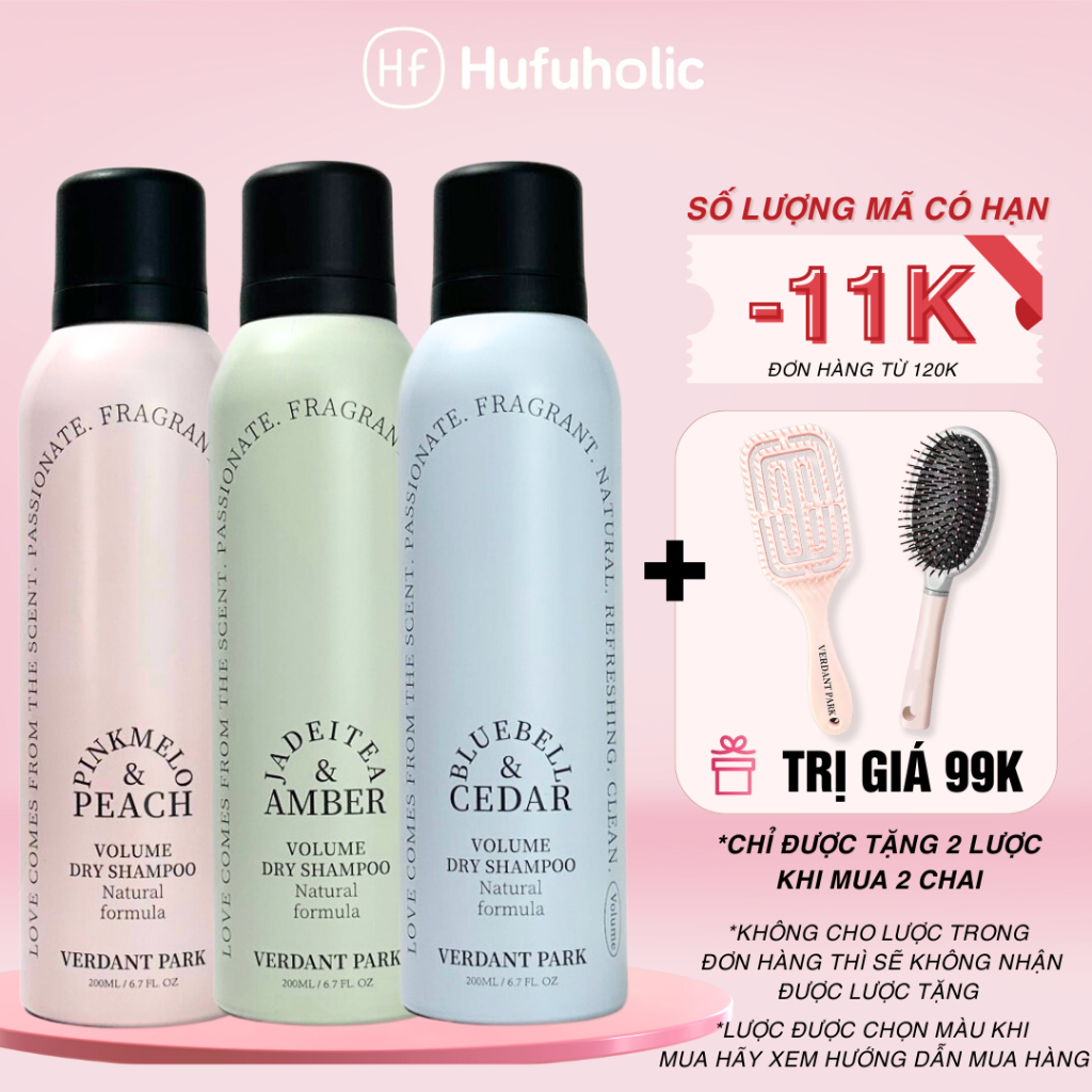 [Mua 2 Tặng 2] Xịt Khô Phồng Tóc Verdant Park 200Ml Dầu Gội Khô Đào Pinkmelo Peach Verdantpark Vdpk01 Vdpk03
