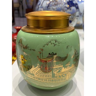 Lọ đựng chè khô bằng sứ bát tràng cao cấp, bình trà bát tràng, hũ đựng đồ khô bằng sứ