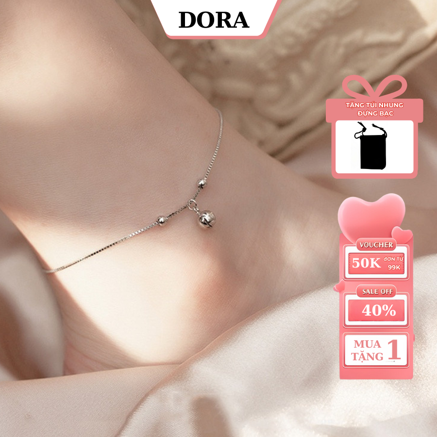 Lắc Chân Bạc S925 DORA, Lắc Chân Nữ Cao Cấp Thể Điều Chỉnh Độ Dài LC05