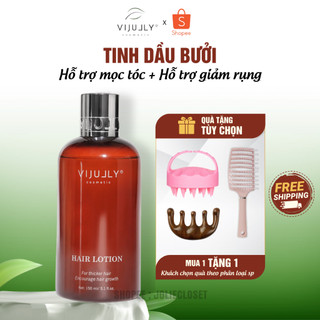 Tinh dầu bưởi Vijully 150ml, Xịt dưỡng tóc Hair Lotion, Serum bưởi hỗ trợ giúp tóc con phát triển nhiều, giúp giảm rụng.