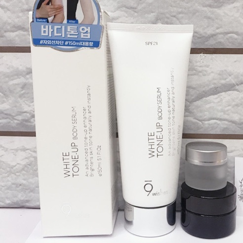 Kem dưỡng trắng da và make up body 9 wishes white tone up body