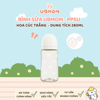 Bình sữa ubmom ppsu - hoa cúc trắng 280ml