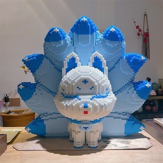 Khối xây dựng Đồ chơi lắp Pikachu cửu vỹ hồ nhân vật hoạt hình lớn 32CM búa lắp ráp đồ chơi giáo dục Mô hình Lắp r