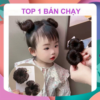 🎀HÌNH THẬT🎀 SET 2 BÚI MINI TÓC GIẢ CHO BÉ SỐ LƯỢNG LỚN