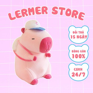  Gấu Bông Capybara Màu Hồng Đeo Bóng - Thú Nhồi Bông Đáng Yêu Quà Tặng Dễ Thương Cho Các Bé 