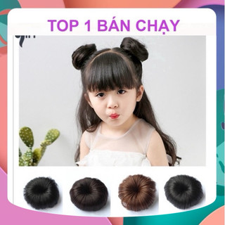 Búi natra cho bé/ kẹp búi mini tóc giả siêu dày cho trẻ em đáng yêu điệu đà