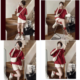 40-120kg áo thun nam nữ đỏ trầm bigsize áo phông cotton
