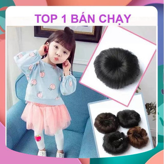 Set 2 tóc giả kẹp búi mini cho bé siêu dày siêu đáng yêu