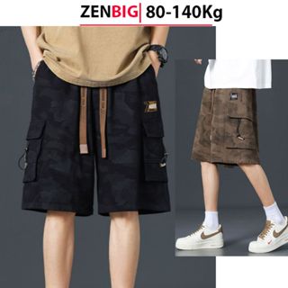 Quần short nam Bigsize ZENBIG, Quần short kaki túi hộp cạp chun dây rút cho người béo mập