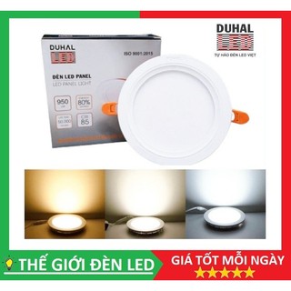 Đèn Led siêu mỏng tròn 3 màu Duhal công suất 9w, 12w đèn chính hãng