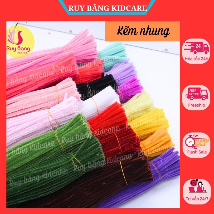  SET 100 Cành Kẽm Nhung Kẽm Lông Loại  kẽm nhung làm Hoa kẽm nhung diy hoa trang trí 