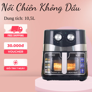 [Bảo Hành 12 Tháng] Nồi Chiên Không Dầu VENKO 10,5 LÍT Công Suất Lớn chất liệu thép Không Gỉ