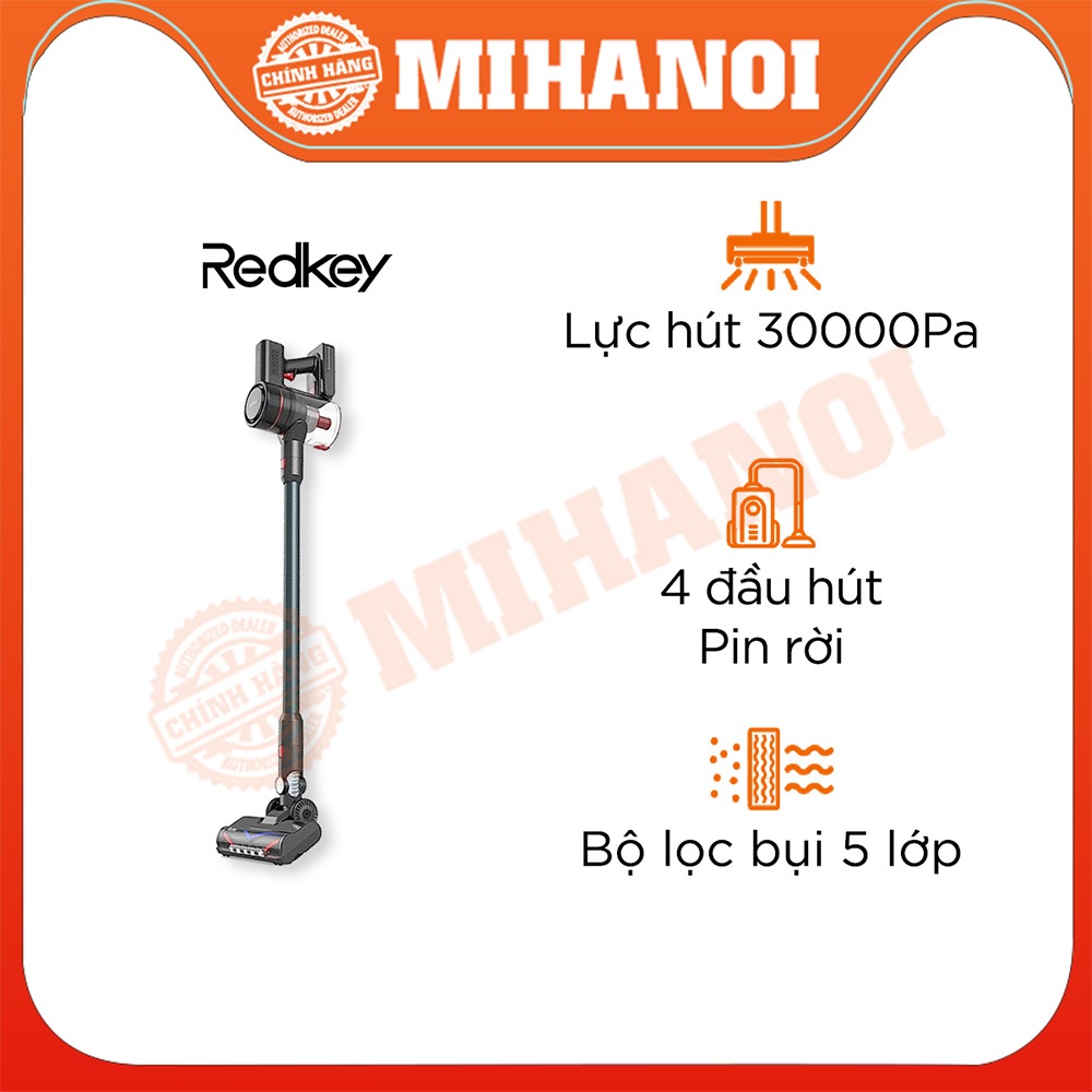 Máy hút bụi cầm tay pin rời Xiaomi Redkey P9 – Lực hút khủng 30,000 Pa - Bảo Hành 12 Tháng