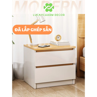 Kệ tủ tab kê đầu giường có 2 3 ngăn kéo để đồ trang điểm, sách vở.. LUCKYCHARM trang trí phòng bằng gỗ phủ melamin - D35
