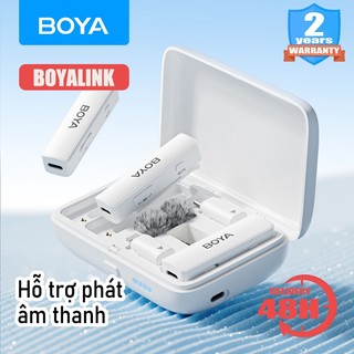 BOYALINK Trắng Micro thu âm không dây - Microphone phù hợp thiết bị thu âm tiện lợi Mic Cài Áo